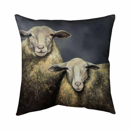 BEGIN HOME DECOR 26 x 26 in. Two Sheeps-Double Sided Print Indoor Pillow 5541-2626-AN213